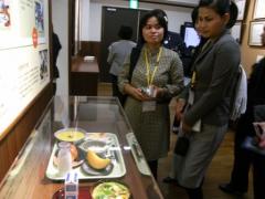 17 Touring an exhibit of school lunches